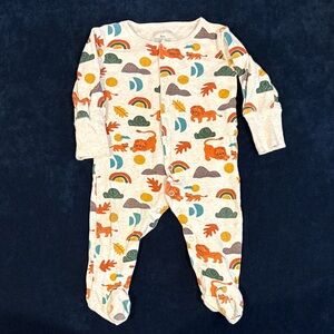 Colorful Animal Print Footie Pajamas